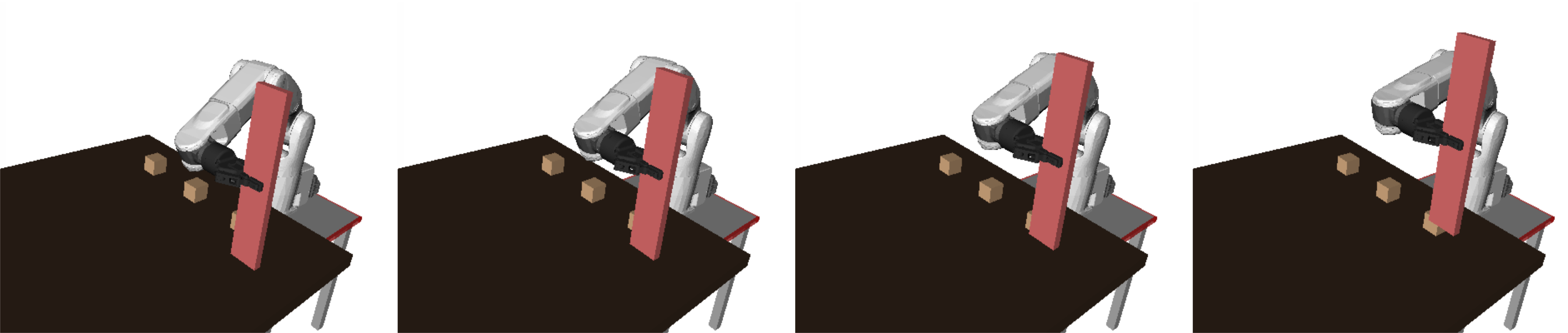 Velocity-space (or differential IK) to move the object up
following a straight line.
